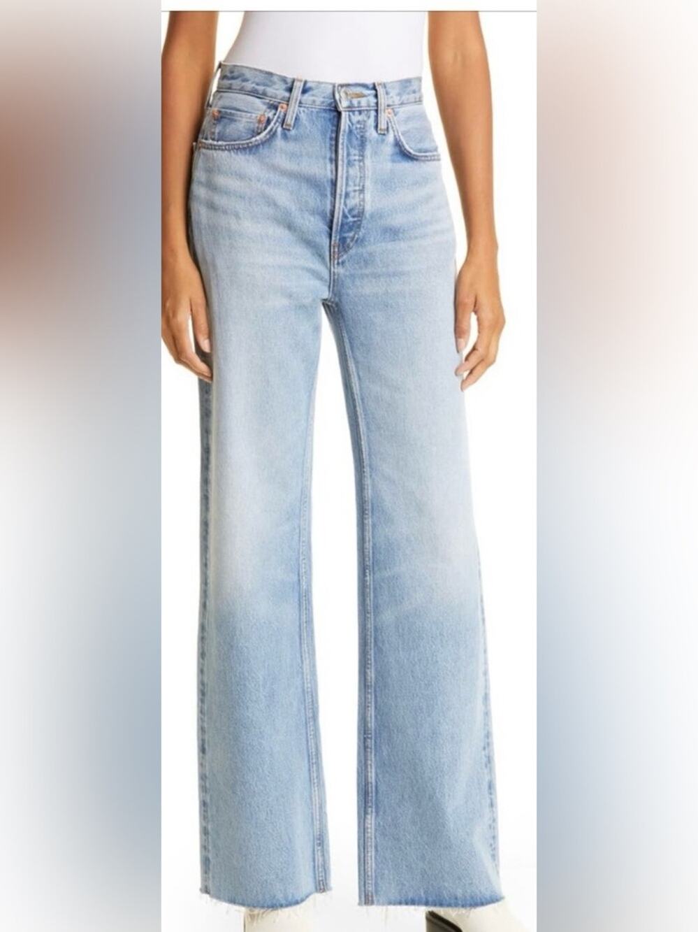 RE/DONE 70's Bootcut Jeans Light Wash 100% Cotton Size 26